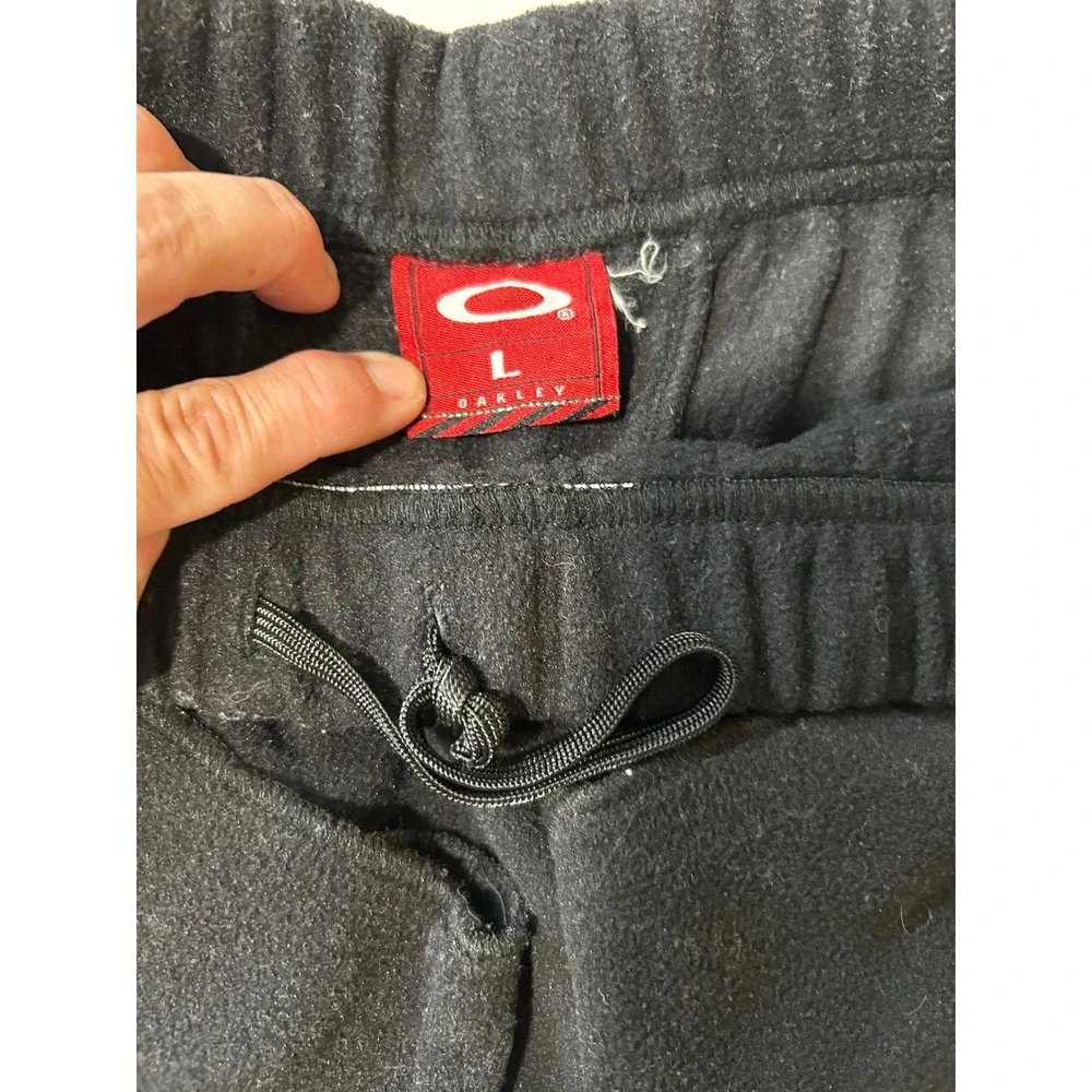 Oakley Mens Black Fleece Base Layer Thermal Pants Size Large Leggings Drawstring